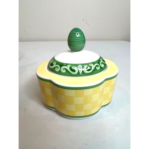 Villeroy Boch SWITCH 7 SUMMERHOUSE Cream Pitcher Sugar Bowl Set Yellow Green - Picture 3 of 12